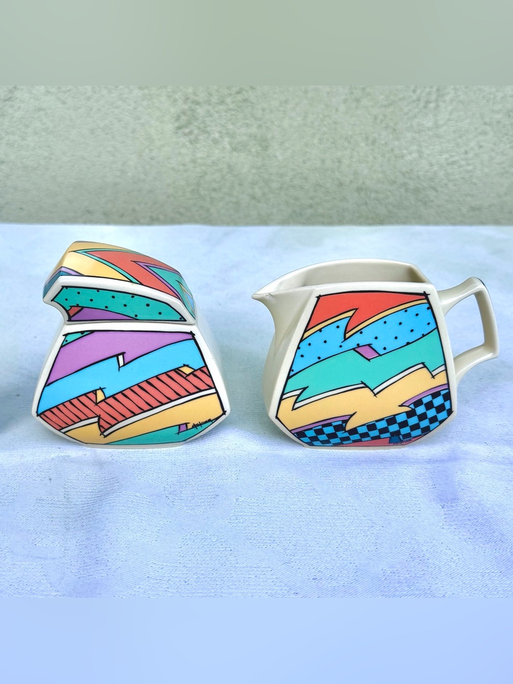 1980s Rosenthal Studio-Linie “Flash One” by Dorothy Hafner Cream & Sugar Set